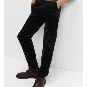 Marks & Spencer Pleated Corduroy Chino Pants Men's 36x33 (Actual 34x32) Black